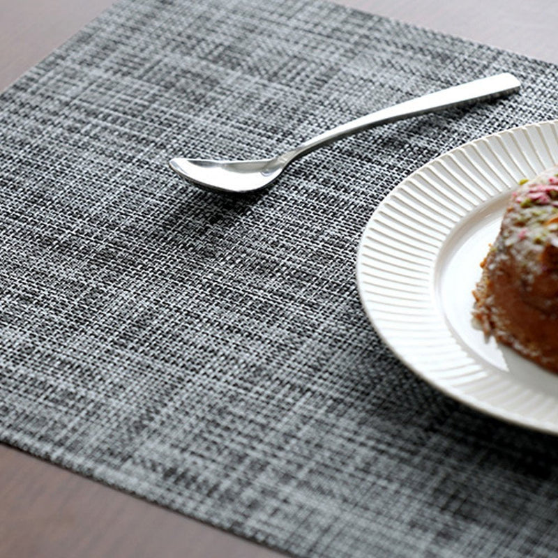 [Australia - AusPower] - homEdge PVC Placemat, 4 PCS of Non-Slip Heat Resistant Place Mats, Washable Vinyl Placemats, Set of 4 – Gray 