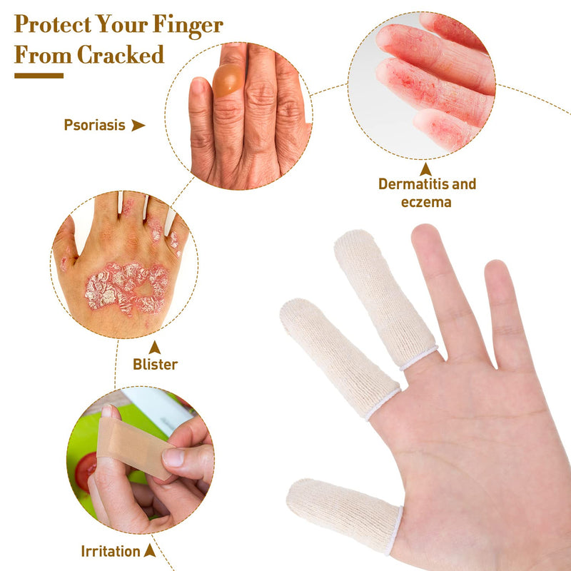 [Australia - AusPower] - 50 Pieces Cotton Finger Cots, Finger Toe Sleeves, Thumb Protector, Fingertips Protective, Cushion, Moisture Wicking (7.6 cm/ 3 Inch) (7.6 cm/ 3 Inch) 7.6 cm/ 3 Inch 
