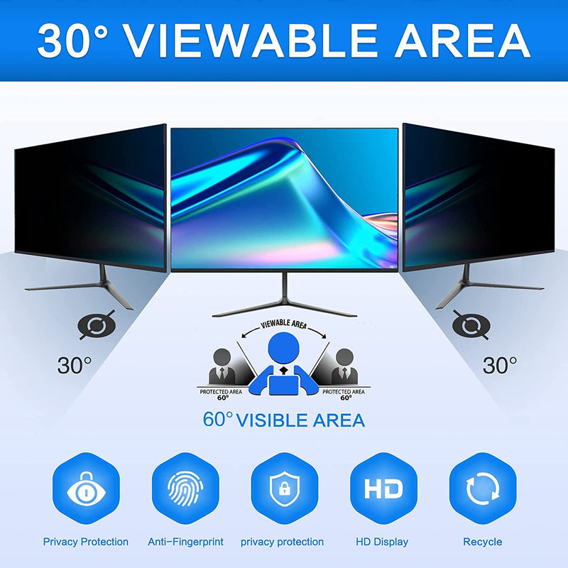 [Australia - AusPower] - ZOEGAA 22 inch Computer Privacy Screen Filter, Compatible 16:10 Widescreen Monitor，Removable Privacy Screen Filter with Anti-Glare & Anti-Blue 22“Widescreen(16:10) black 