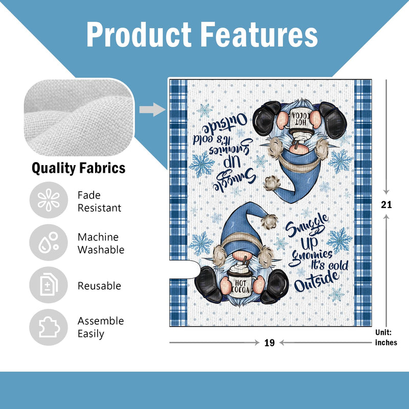 [Australia - AusPower] - FBCOO Sunggle Up Gnomies It's Cold Outside Mailbox Cover Magnetic Standard Size 21"x19", Winter Gnome Polka Dots Decorative Post Letter Box Decor, Snowflake Farmhouse Garden Outdoor Decoration 