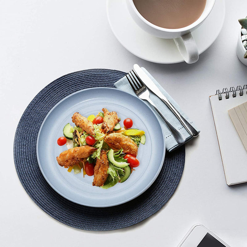 [Australia - AusPower] - 6 PACK 6 Inches Lightweight Mini Wheat Straw Plates Reusable Plate Set Dishwasher & Microwave Safe ,Unbreakable Deep Dinner Plates, Plastic Plates Reusable,They are easy to clean BPA free 6inch 