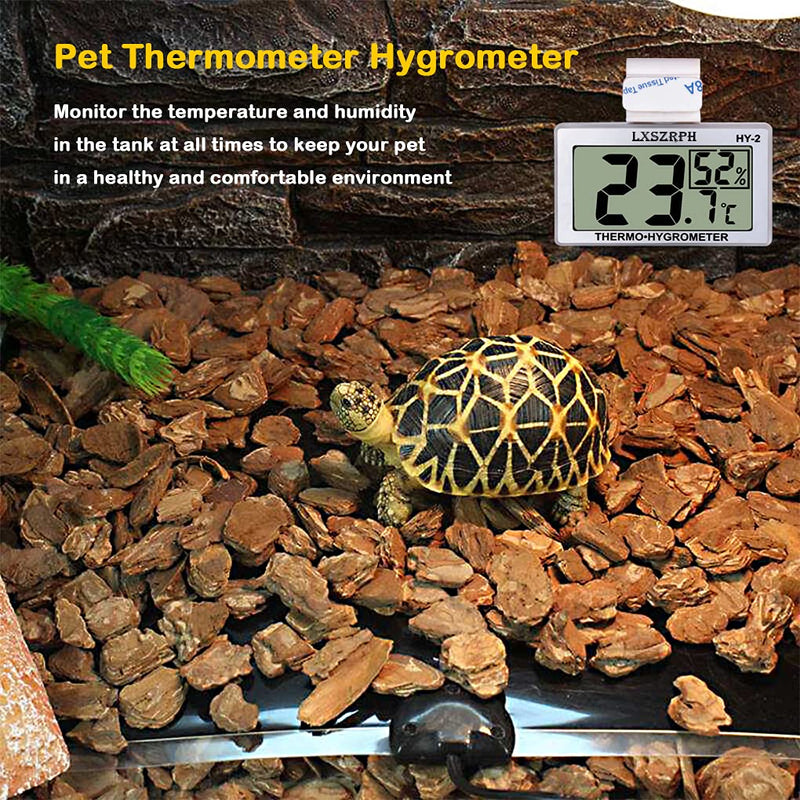 [Australia - AusPower] - GXSTWU Reptile Hygrometer Thermometer LCD Display Digital Reptile Tank Hygrometer Thermometer with Hook Temperature Humidity Meter Gauge for Reptile Tanks, Terrariums, Vivarium 2 packs 