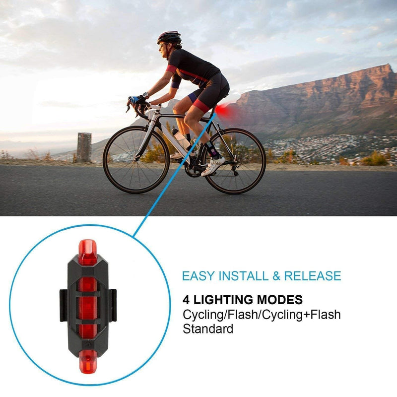 [Australia - AusPower] - Wastou Bike Lights, Super Bright Bike Front Light 1200 Lumen, IPX6 Waterproof 6 Modes Cycling Light Flashlight Torch with USB Rechargeable Tail Light(USB Cable Included) Black 