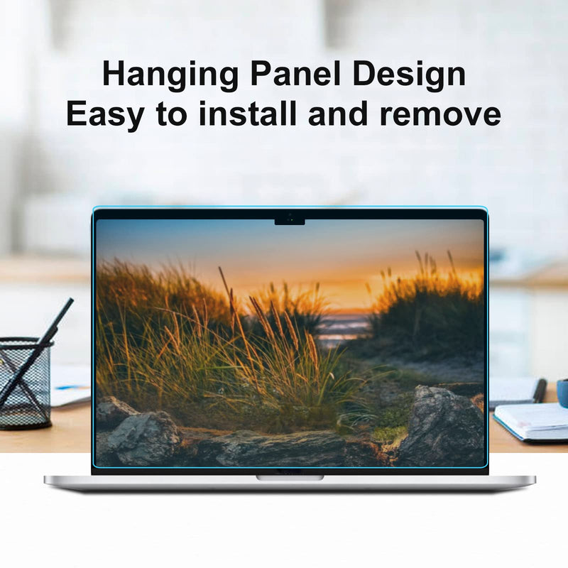 [Australia - AusPower] - MOSISO Blue Light Blocking Screen Protector Compatible with MacBook Pro 16 inch 2021 2022 M1 Pro/M1 Max A2485, Hanging Removable Acrylic Anti Blue Light Screen Filter Panel Eye Protection 16-inch 
