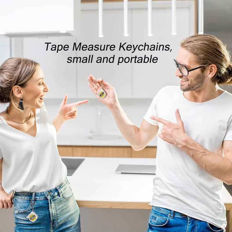 [Australia - AusPower] - 10 Pieces Tape Measure Keychains Functional Mini Retractable Measuring Tape Keychains with Slide Lock for Birthday Party Favors and Daily Use, 1 m/ 3 ft (10) 10 