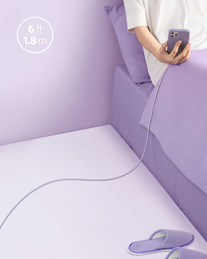 [Australia - AusPower] - Anker USB-C to Lightning Cable, 641 Cable (Lilac Purple, 3ft), MFi Certified, Powerline III Flow Silicone Fast Charging Cable for iPhone 13 13 Pro 12 11 X XS XR 8 Plus (Charger Not Included) Light Purple 