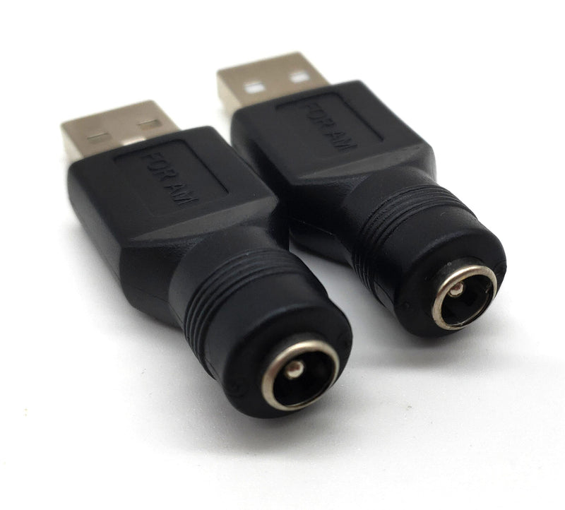 [Australia - AusPower] - USB to DC Power Adapter, Traodin USB 2.0 Male to DC 5.5mm x 2.1mm Female 5V Connector Power Charging Adapter for USB Charging Device and for Laptop PC (2Pcs) (USB M/5.5x2.1 F) USB M/5.5x2.1 F 