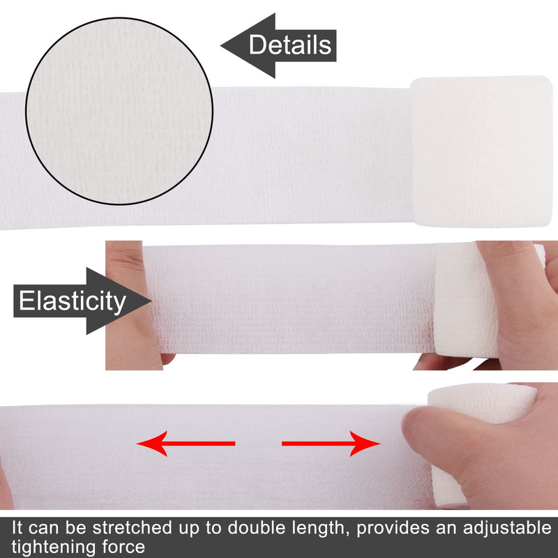 [Australia - AusPower] - BQTQ 30 Rolls Self Adhesive Bandage Wrap White Adhesive Wrap 2 inch Self Adherent Wrap Stretch Bandages Self Stick Bandage Wrap Tape for Wrist Ankle Swelling Sprains (White) 