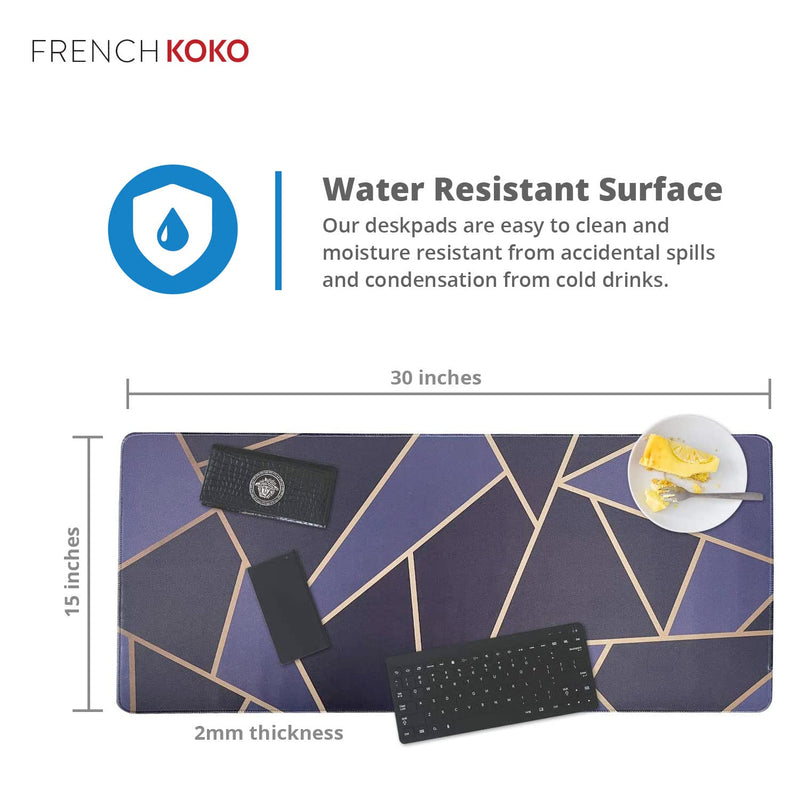 [Australia - AusPower] - French Koko Large Mouse Pad, Long Desk Mat Keyboard Pad Desktop Accessories Home School College Decor Supplies Pretty Mousepad Big Computer Office Essentials Women Girls XL Cute Modern Dark Chic Classic Dark Chic 