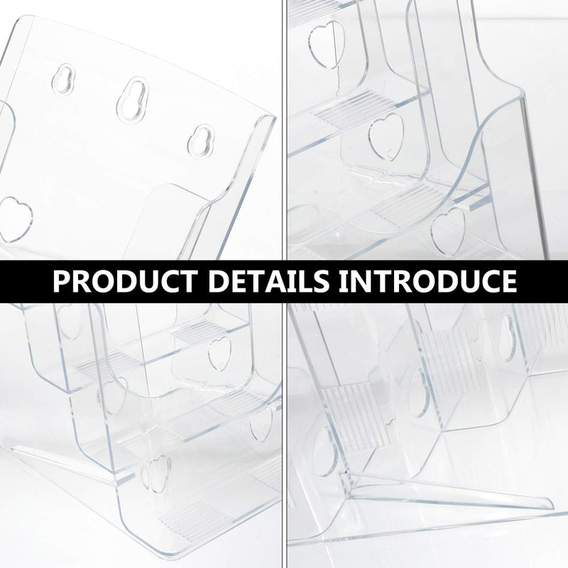 [Australia - AusPower] - Acrylic Brochure Holder A5 4-layer Clear Tri Fold Maps Attractions Displays Pamphlets Menus Literature Flyers Stand Rack for Counter Top Marketing Wall Desk 