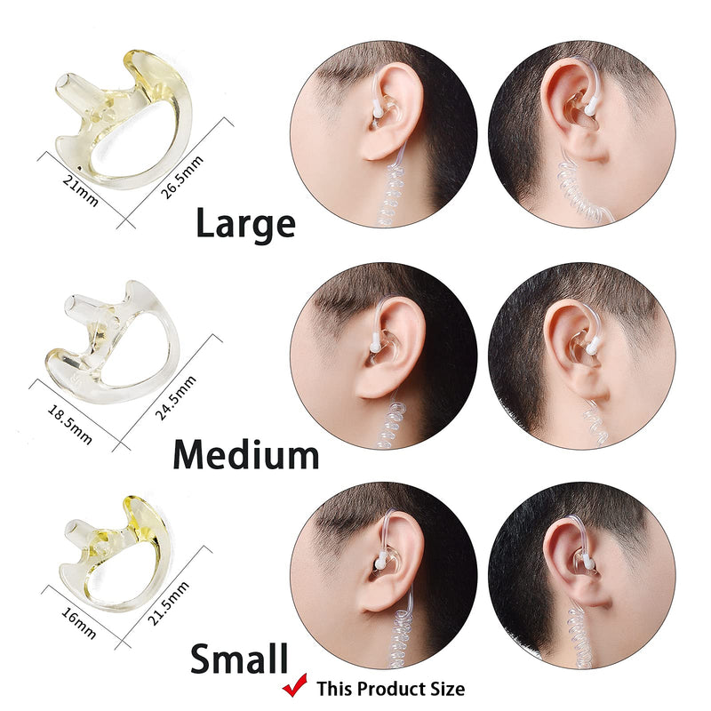 [Australia - AusPower] - HYSHIKRA Silicon Earmold Ear pier Replacement Earmold Earbud Earplug for Motorola Kenwood Two-Way Radio Law Enforcement Earpiece Air Acoustic Coil Tube Audio Kits (Small Size 3Pairs) 