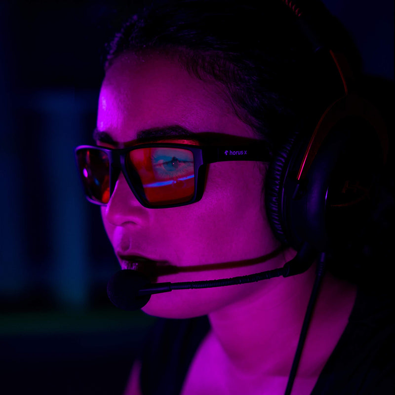 [Australia - AusPower] - Horus X • Bundle Light Gaming & Office Glasses Rest Filter Protection [50-86%] • Anti Blue Light Screens • Video Games Computer Console PC • Gaming Accessories Pack • Men and Women 