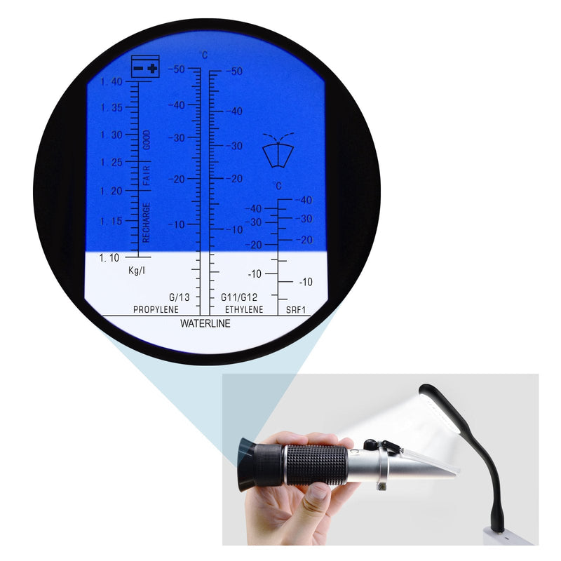 [Australia - AusPower] - Car Antifreeze System Glycol Propylene Ethylene Battery Acid 1.10 – 1.40 kg/l Cleaning -40~0°C Windshield Fluid Refractometer Automatic Temperature Compensation ATC (°C) 