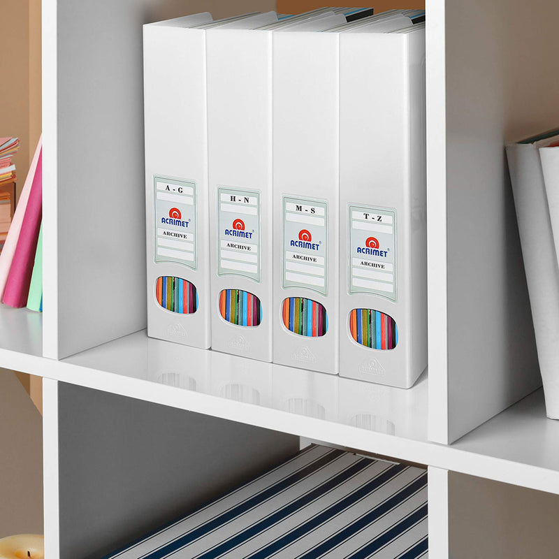 [Australia - AusPower] - Acrimet Magazine File Holder Rack Organizer (Plastic) (White Color) (2 Pack) 