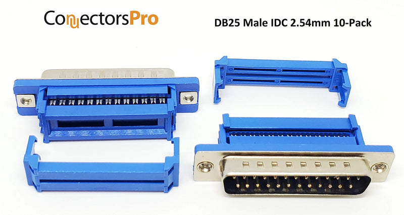 [Australia - AusPower] - Connectors Pro Pc Accessories 10-Pack 2.54mm IDC Crimp Connectors DB25 Male for Flat Ribbon Cable 