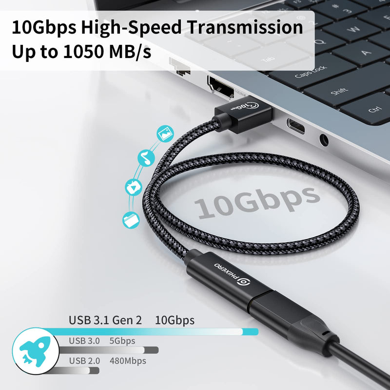 [Australia - AusPower] - [10Gbps] USB C Female to USB Male Adapter 3.1 Gen 2 (3.3Ft), PHIXERO 3A Fast Charging USB A to USB C Adapter with 10Gbps Data Transfer and Charging for Laptop, PC, Flash Disk, Quest Link, Charger 3.3ft 