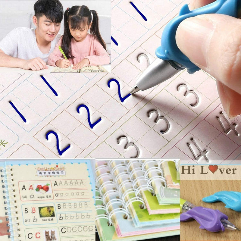 [Australia - AusPower] - Magical Handwriting Workbooks Practice Copybook, Magic Calligraphy That Can Be Reused Handwriting Copybook Tracing Book (4books+Pens) 4books+Pens 