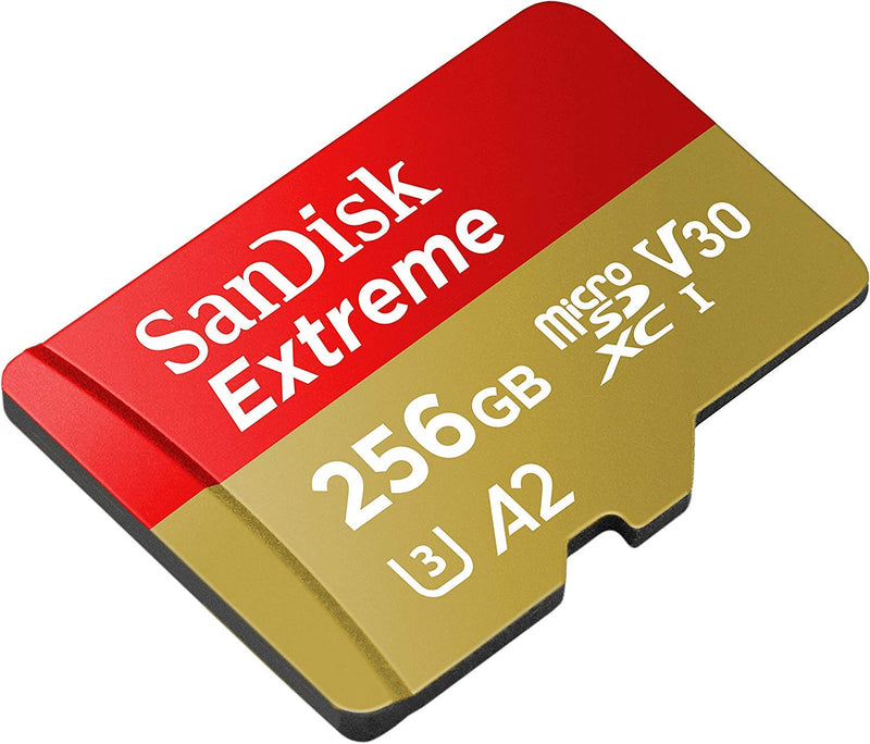 [Australia - AusPower] - SanDisk Extreme 256GB V30 A2 MicroSDXC Memory Card for DJI Works with Mavic Air 2 Drone 4K 8K Bundle with (1) Everything But Stromboli MicroSD Reader Class 10 256GB 