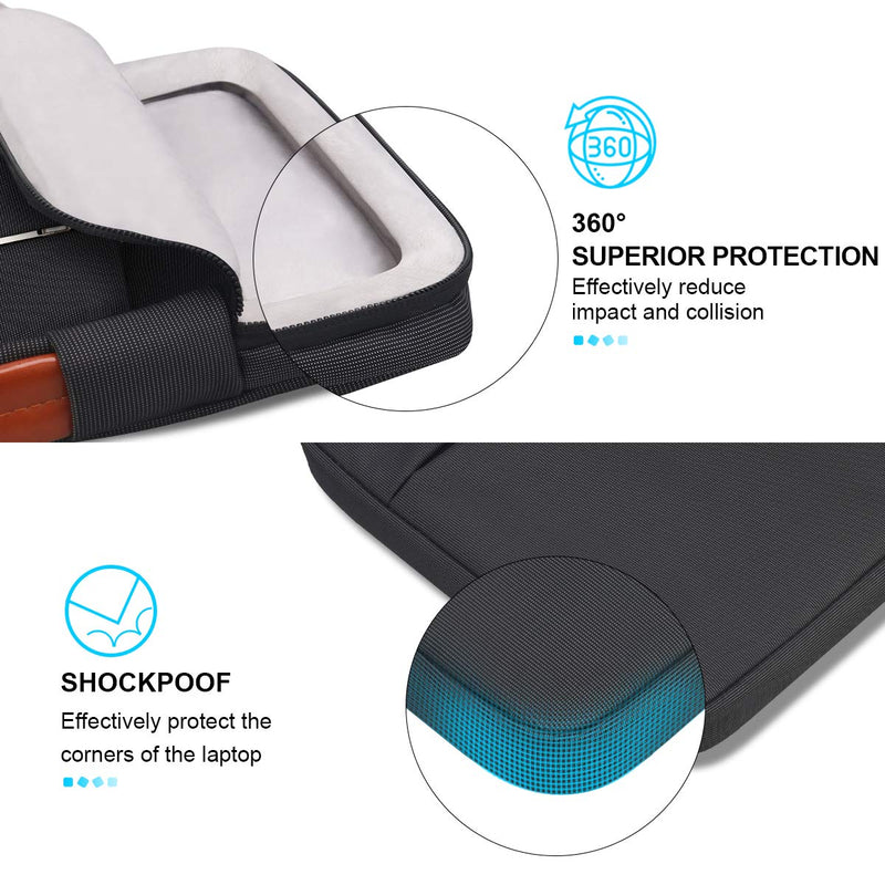 [Australia - AusPower] - Lacdo 360° Protective Laptop Sleeve Case for 15 inch New MacBook Air M2 2023 A2941, 15 inch MacBook Pro A1990 A1707, Dell XPS 15 Plus 2022-2020 Computer Bag, Shockproof, Water-Resistant, Black New MacBook Air 15 Inch 