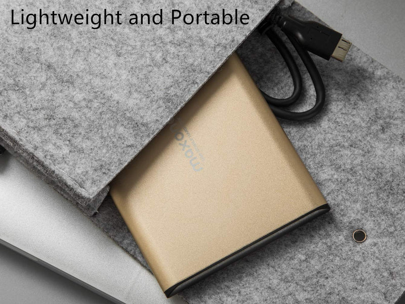 [Australia - AusPower] - Maxone 500GB Ultra Slim Portable External Hard Drive HDD USB 3.0 for PC, Mac, Laptop, PS4, Xbox one - Gold 