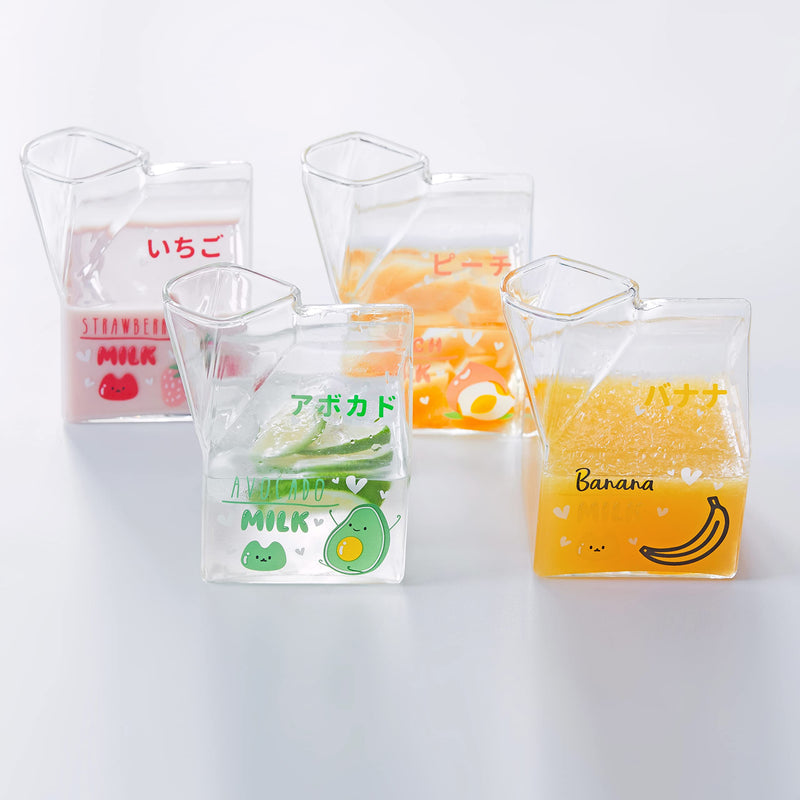 [Australia - AusPower] - Glass Milk Carton Creamer Pitcher Cute Clear Milk Carton Cup Mini Creamer Pitcher Container 13 Oz, 1Pcs basic model 