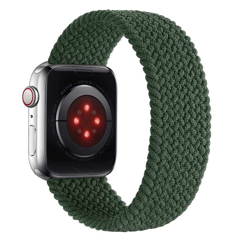 [Australia - AusPower] - Tasikar Sport Braided Solo Loop Compatible with Apple Watch Band 38mm 40mm 41mm 42mm 44mm 45mm, Elastic Nylon Replacement Strap for iWatch Series 7 6 5 4 3 2 1, SE (38mm/40mm/41mm - S, Army Green) 38mm/40mm/41mm - S (wirst for 5.9"-6.5") 