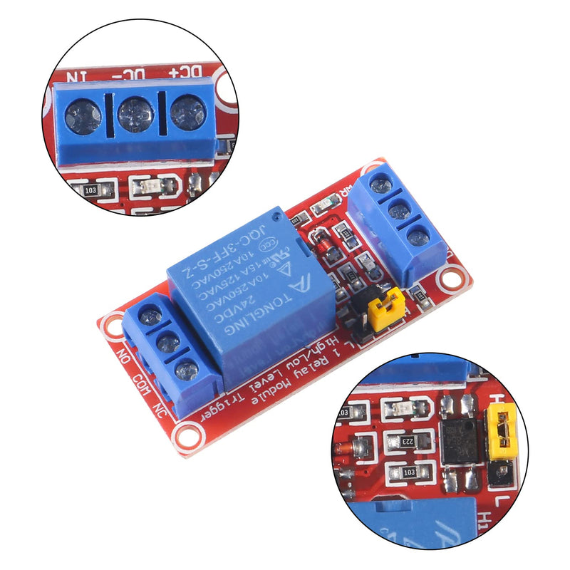 [Australia - AusPower] - AEDIKO 4pcs DC 24V Relay Module 1 Channel Relay Board with Optocoupler Isolation Support High or Low Level 