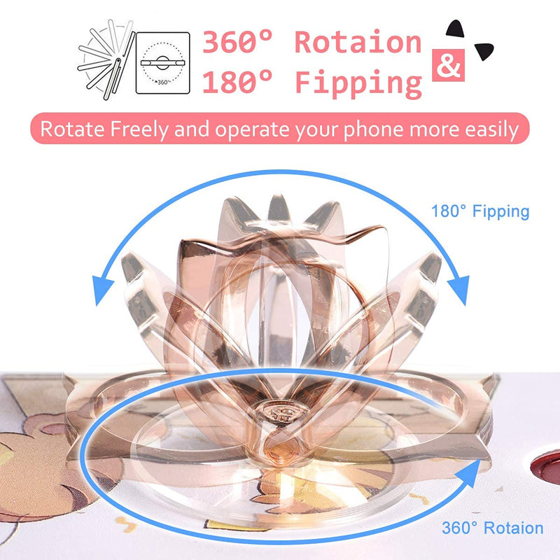 [Australia - AusPower] - Cat Phone Ring Holder - EI Sonador Clear Cell Phone Ring Holder Transparent Stand Finger Grip (1 Silver + 1 Rose Gold Cat) 1 Silver + 1 Rose Gold Cat 