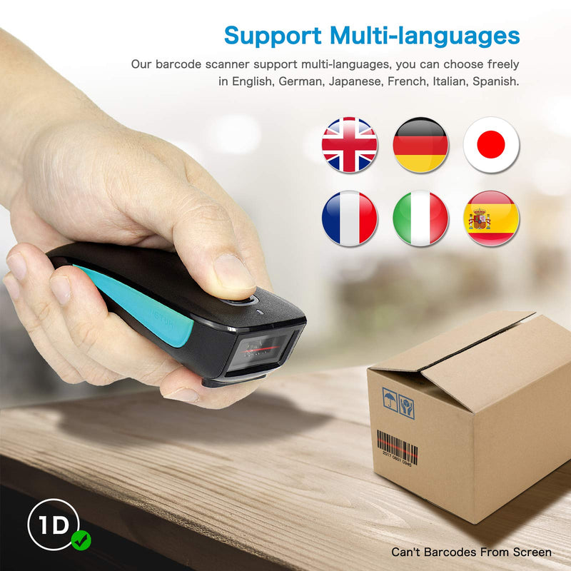 [Australia - AusPower] - NETUM Bluetooth Barcode Scanner, Wireless 1D Laser USB Bar Code Reader Compatible with Smart Phone, Tablet, PC for Store, Supermarket, Warehouse - C830 
