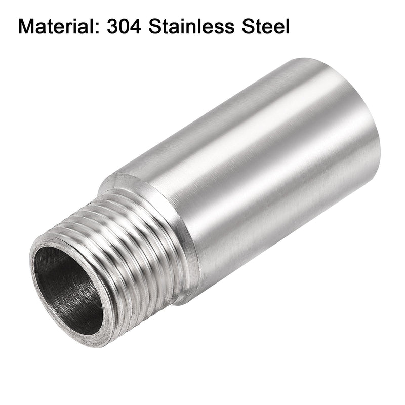 [Australia - AusPower] - uxcell Shower Head Extension Arm Stainless Steel 1/2PT Male to 1/2PT Female Thread 60mm Length Cast Pipe Fitting Coupler 