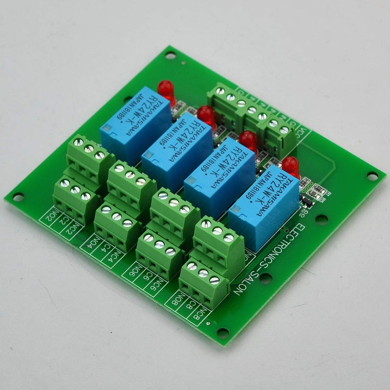 [Australia - AusPower] - Electronics-Salon 4 DPDT Signal Relay Module Board, DC 24V Version, for Arduino Raspberry-Pi 8051 PIC. 