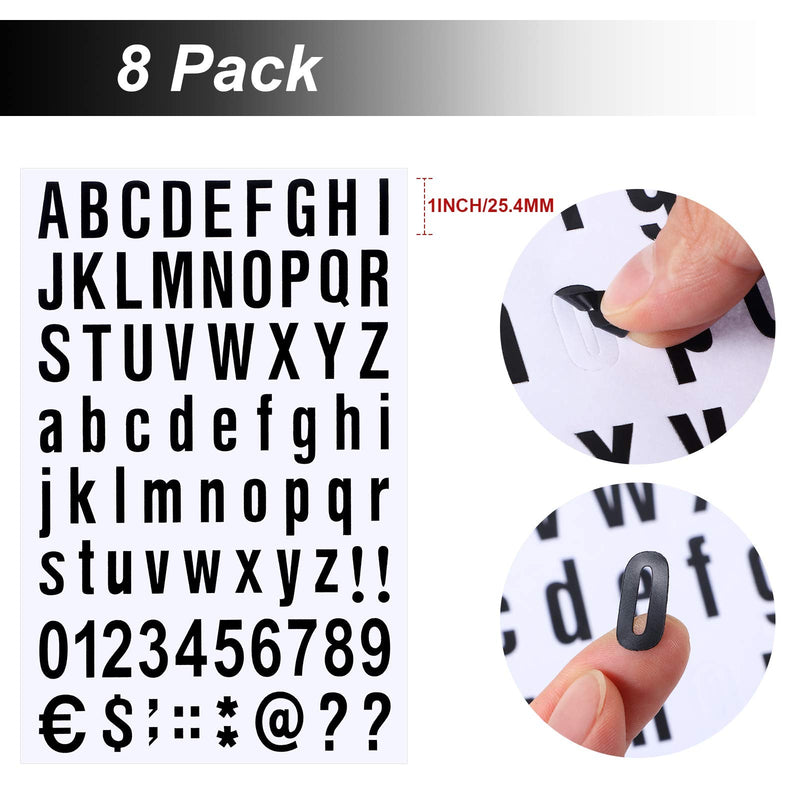 [Australia - AusPower] - 8 Sheets Self Adhesive Vinyl Letters Numbers Kit, Mailbox Numbers Sticker for Mailbox, Signs, Window, Door, Cars, Trucks, Home, Business, Address Number (Black,1 Inch) 1 Inch Black 