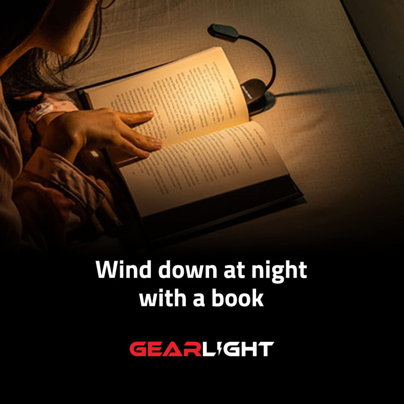 [Australia - AusPower] - GearLight NiteOwl Book Light for Reading in Bed - 2 Small, Rechargeable LED Clip on Lights with 3 Lamp Modes and 360-Degree Adjustable Neck to Read at Night﻿ 