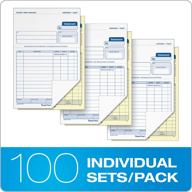 [Australia - AusPower] - Adams Statement Forms, 2-Part Carbonless, 100 Individual Unit Sets Per Pack (NC2583) 