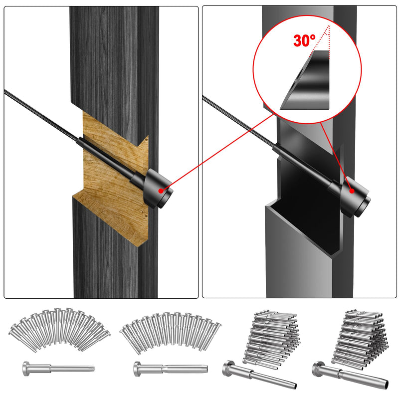 [Australia - AusPower] - BLIKA 20 Pack 5/16" ID Black Angle Washers for Cable Railing Posts, Stainless Steel 30 Degree Black Angle Beveled Washer for 1/8", 3/16" Invisible Cable Railing Hardware, Cable Railing Angled Washer 