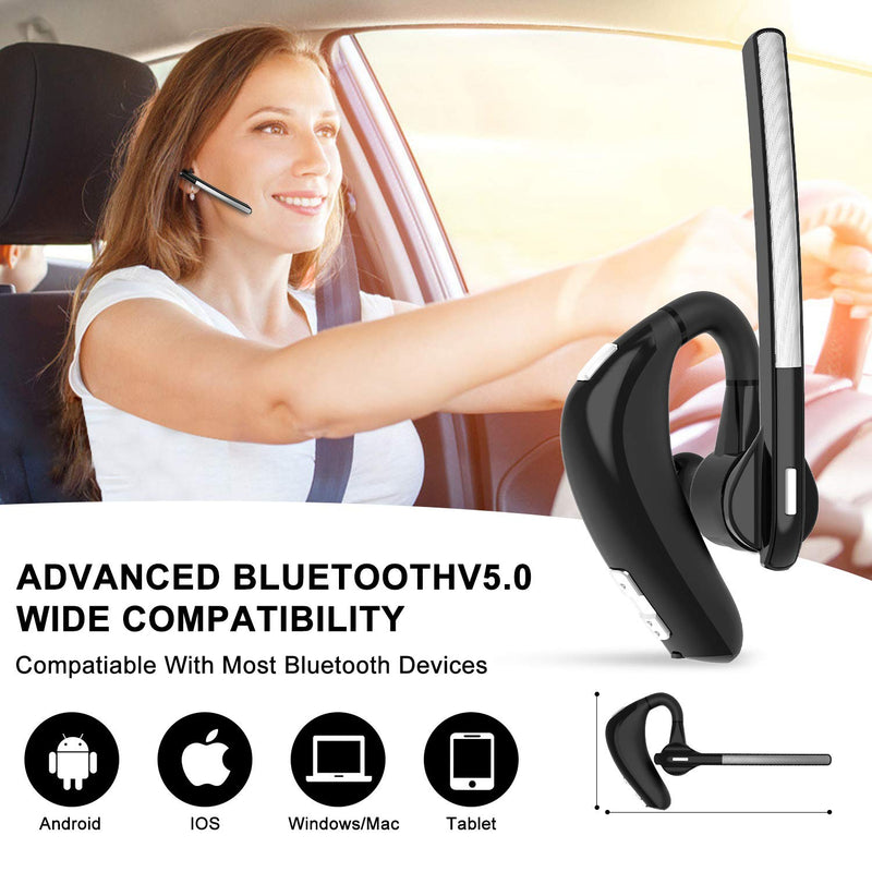 [Australia - AusPower] - Hands-Free Wireless Headset with Mic, XHJBaby Business Bluetooth Earpiece Talking Compatible Cellphones PC Work for Workout/Driving/Office(Sllver) 