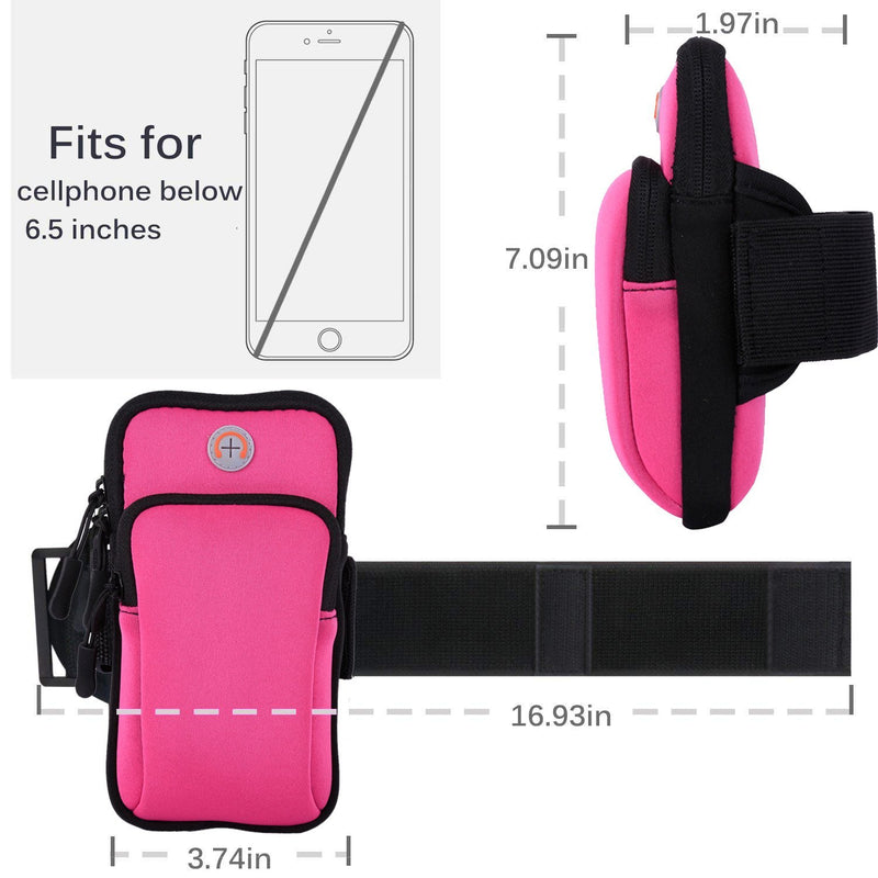 [Australia - AusPower] - Lakem Phone Armband Running Armbag Sweatproof Sports Armband Arm Bag Gym Fitness Cell Phone Bag Key Holder for iPhone X 8 7 6 6S Plus, Galaxy S9 Plus S9 S8 S7 (Pink) Pink 