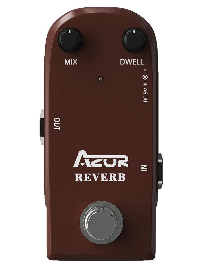 [Australia - AusPower] - AZOR AP311 Spring Reverb Guitar Effect Pedal with True Bypass Aluminium alloy case Brown Reveb 