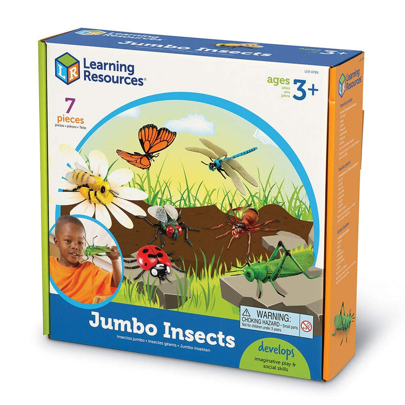 [Australia - AusPower] - Learning Resources Jumbo Insects - 7 Pieces, Ages 3+ Toddler Learning Toys, Animal Toys for Kids, Preschool Science Learning Toys 
