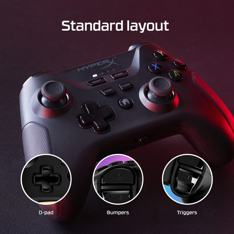 [Australia - AusPower] - HyperX Clutch – Wireless Gaming Controller for Android and PC, Cloud and Mobile Gaming, Bluetooth, 2.4GHz Wireless, USB-C to USB-A Wired Connection, Standard Button Layout, Detachable Phone Clip 