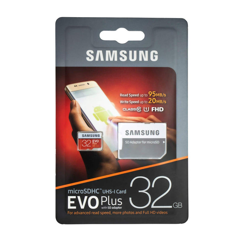 [Australia - AusPower] - Samsung Evo Plus 32GB Micro SDHC Memory Card Class 10 (MB-MC32G) Works with Android Galaxy Cell Phones A10e, A10s, A30s, A50s, A90 5G Bundle with (1) Everything But Stromboli MicroSD & SD Card Reader 
