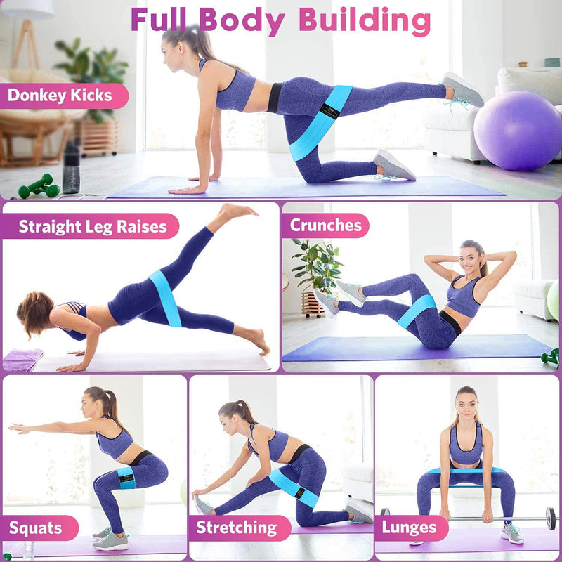 [Australia - AusPower] - Exercise Workout Bands, Resistance Bands for Women, 3 Levels Booty Bands for Legs and Butt 
