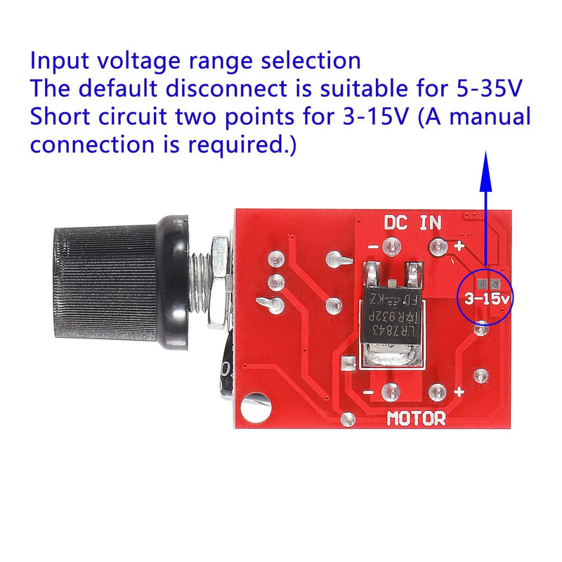 [Australia - AusPower] - 6PCS DC Motor PWM Speed Controller 3V 6V 12V 24V 35V 5A 90W with Speed Control Switch Mini LED Dimmer 