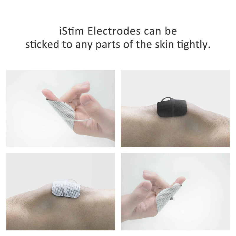 [Australia - AusPower] - iStim Super Soft 2"x2" TENS Unit Electrodes for TENS Massage EMS unit/muscle stimulator - 100% JAPANESE GEL - 16 pieces reusable Electrode Pads (2"x2"- 16 pieces - BLACK) 