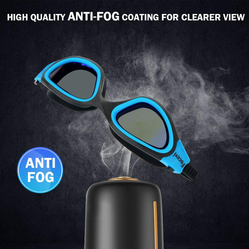 [Australia - AusPower] - Swimming Goggles for Men/Women, Polarized Anti-Fog UV Protection Mirrored Adult Swim Goggles, Swimming Glasses A-blue 