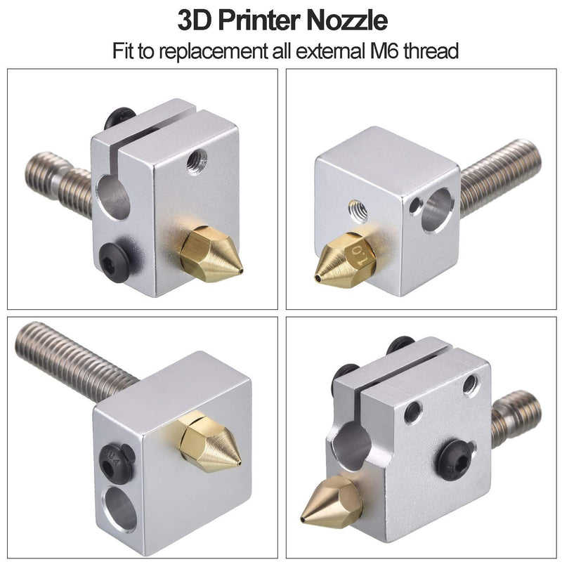 [Australia - AusPower] - 10 pcs 0.2MM MK8 3D Printer Extruder Nozzles for Creality Ender 3 Ender 3 pro Ender 5 CR-10 etc 