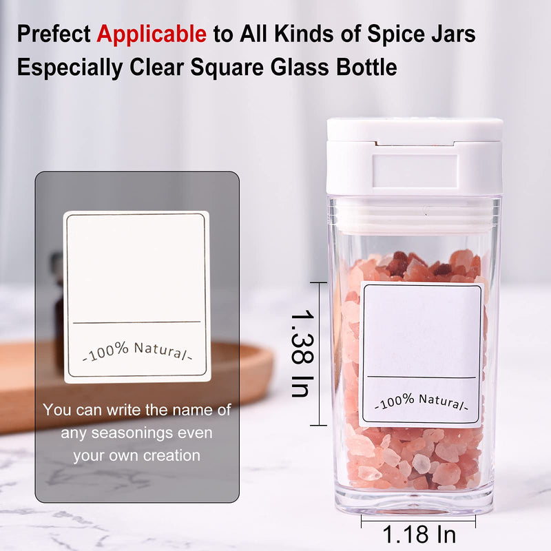 [Australia - AusPower] - ANINUALE 4 Pcs Spice Jars One Suit 4oz Square Sealable Seasoning jar Two Types Dumping With Freely Write Labels (Includes a stainless steel funnel） 