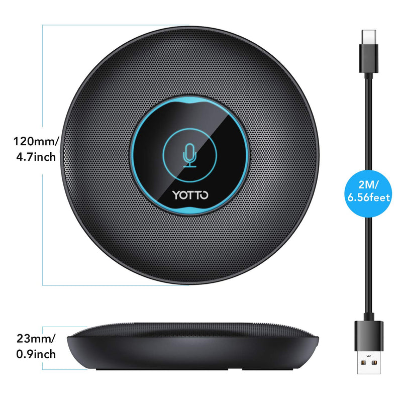 [Australia - AusPower] - YOTTO USB Conference Microphone for Computer, 360° Omnidirectional Condenser PC Mic with Mute Key, Plug & Play for Video Conference, Recording, Skype, Online Class, VoIP Calls, Chatting 