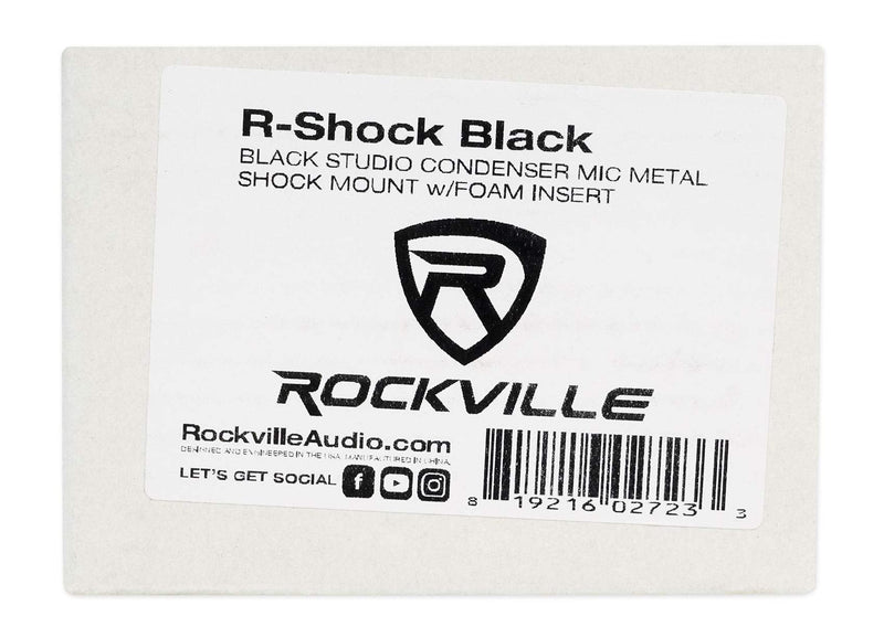 [Australia - AusPower] - Rockville Metal Shock Mount for Studio Mic Recording Microphone (R Black) 