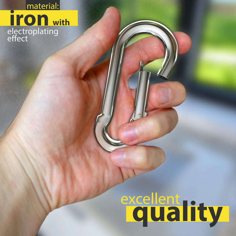 [Australia - AusPower] - dimok Heavy Duty Carabiner Clips Stainless Galvanized Carbon Steel Spring Snap Hook Set for Camping Swing Boating Hammock Hiking 3 1/2 Inch 